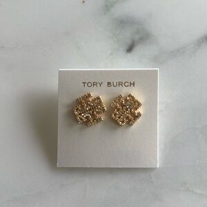 Tory Burch Britten pave gold stud earring